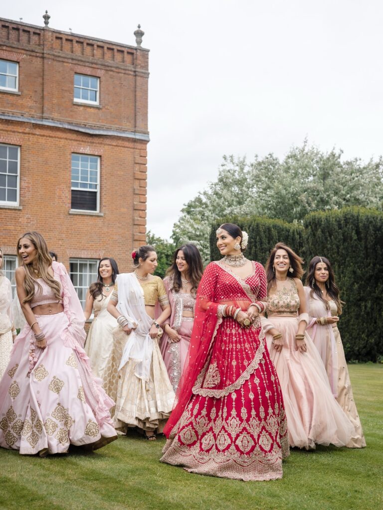 South Asian bride at outdoor wedding venue